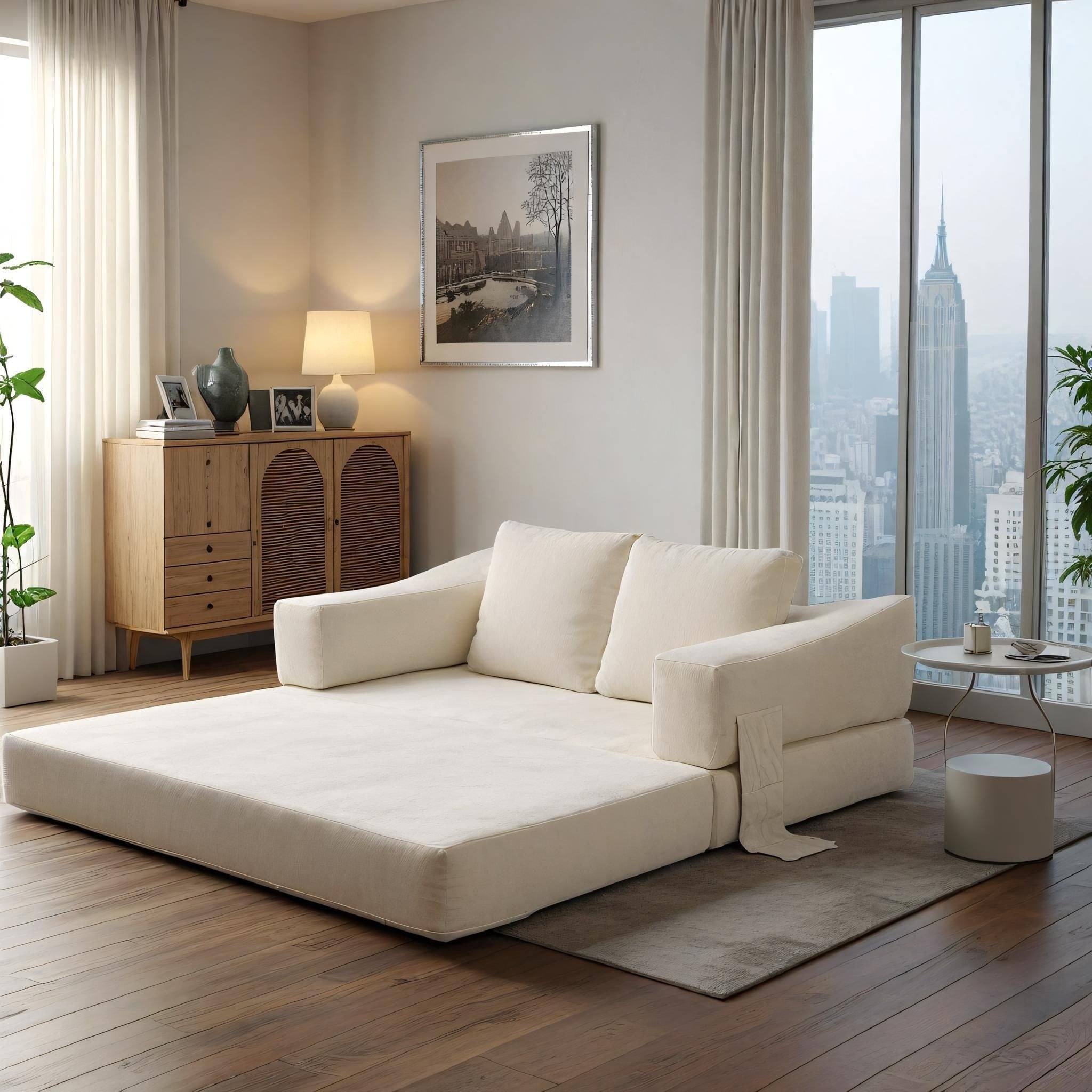 Canapé-lit convertible rembourré 70,87 $, fauteuil convertible, canapé de sol confortable pour salon, chambre, tissu chenille