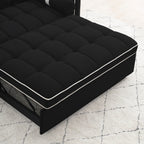 Canapé-lit convertible 2 places en velours de 55 pouces avec lit gigogne, inclinaison réglable, poches latérales et support pour téléphone