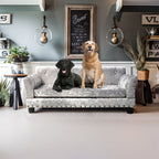 Lit pour animal de compagnie en velours capitonné avec coussin amovible