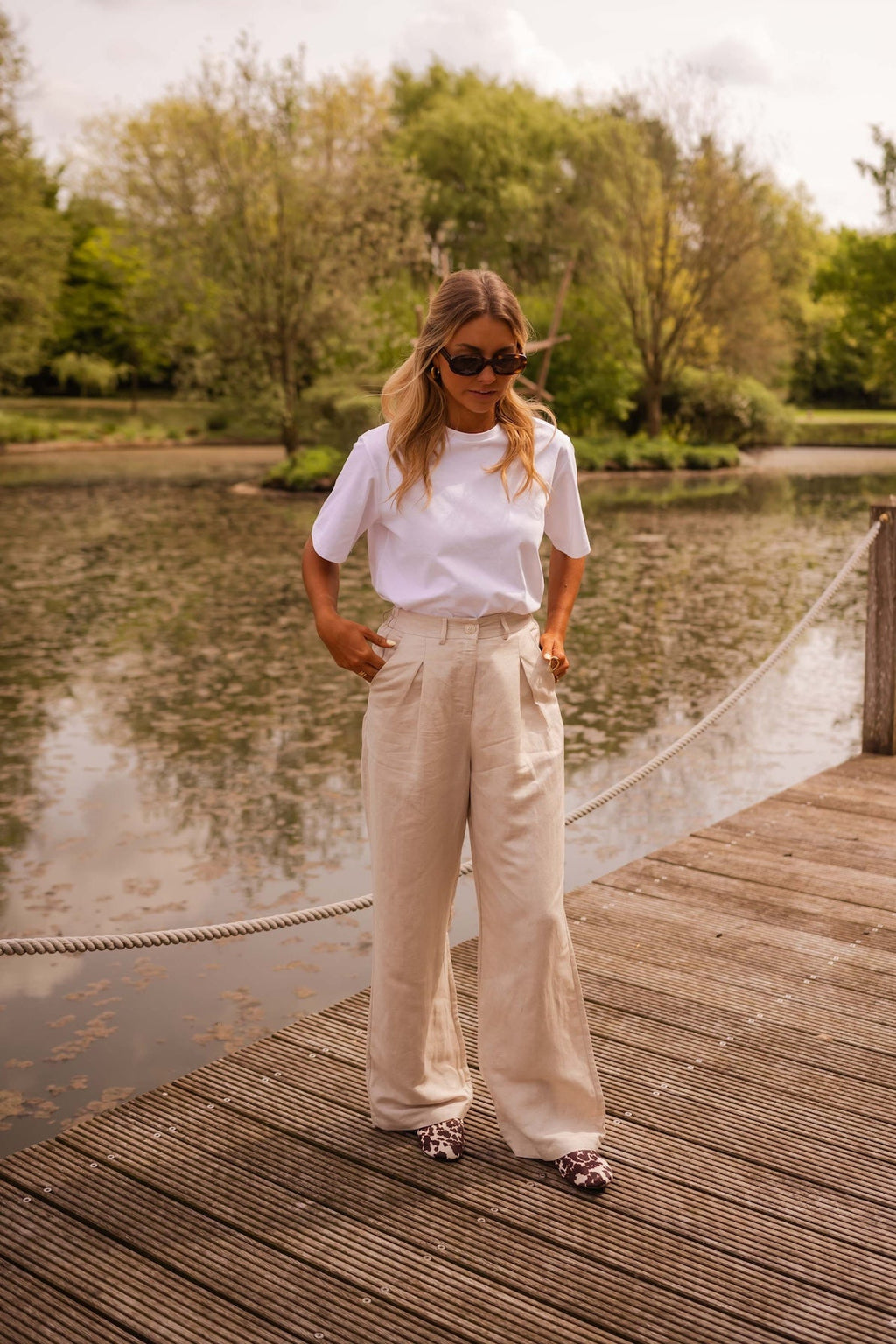 Pantalon Romuald en lin beige