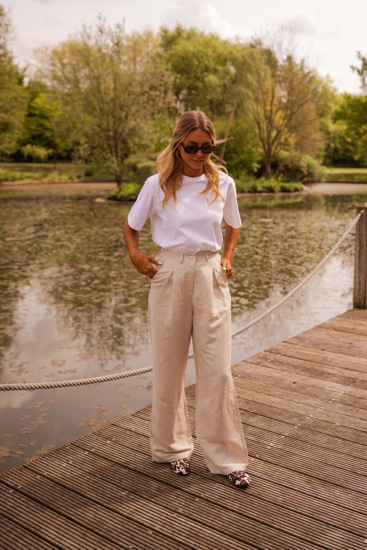 Pantalon Romuald en lin beige