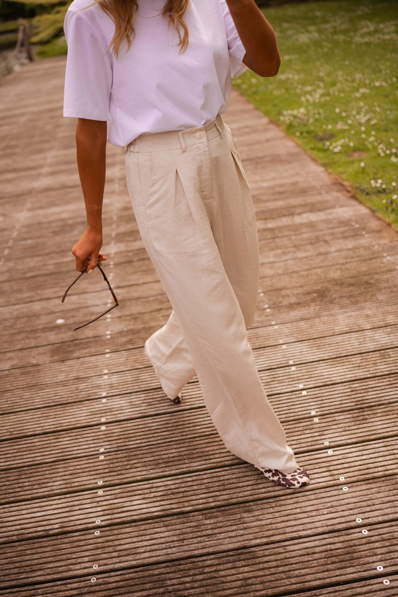 Pantalon Romuald en lin beige