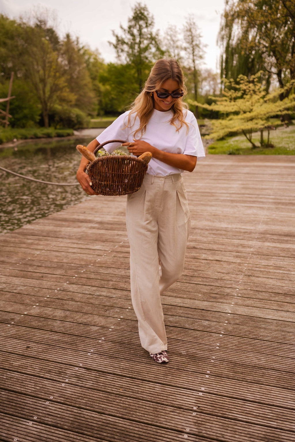 Pantalon Romuald en lin beige