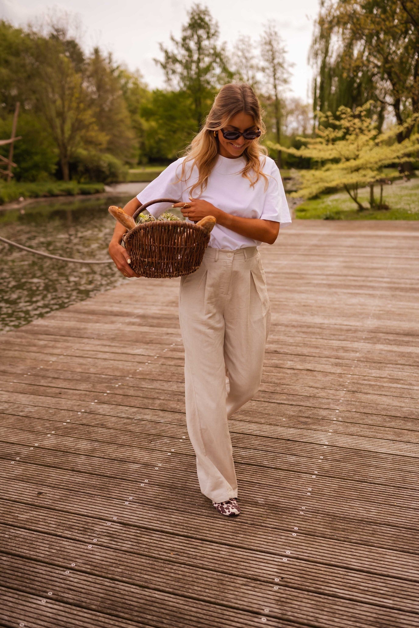 Pantalon Romuald en lin beige