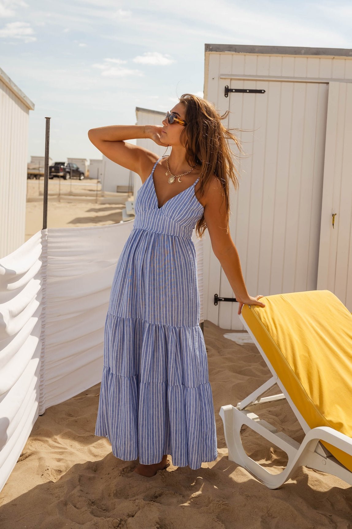 Robe Orria à rayures bleues et écrues