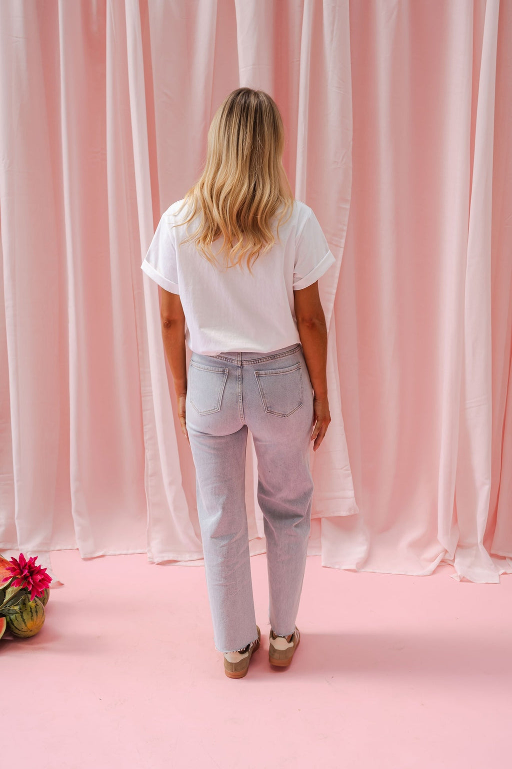 Jean Anabella bleu à fleurs