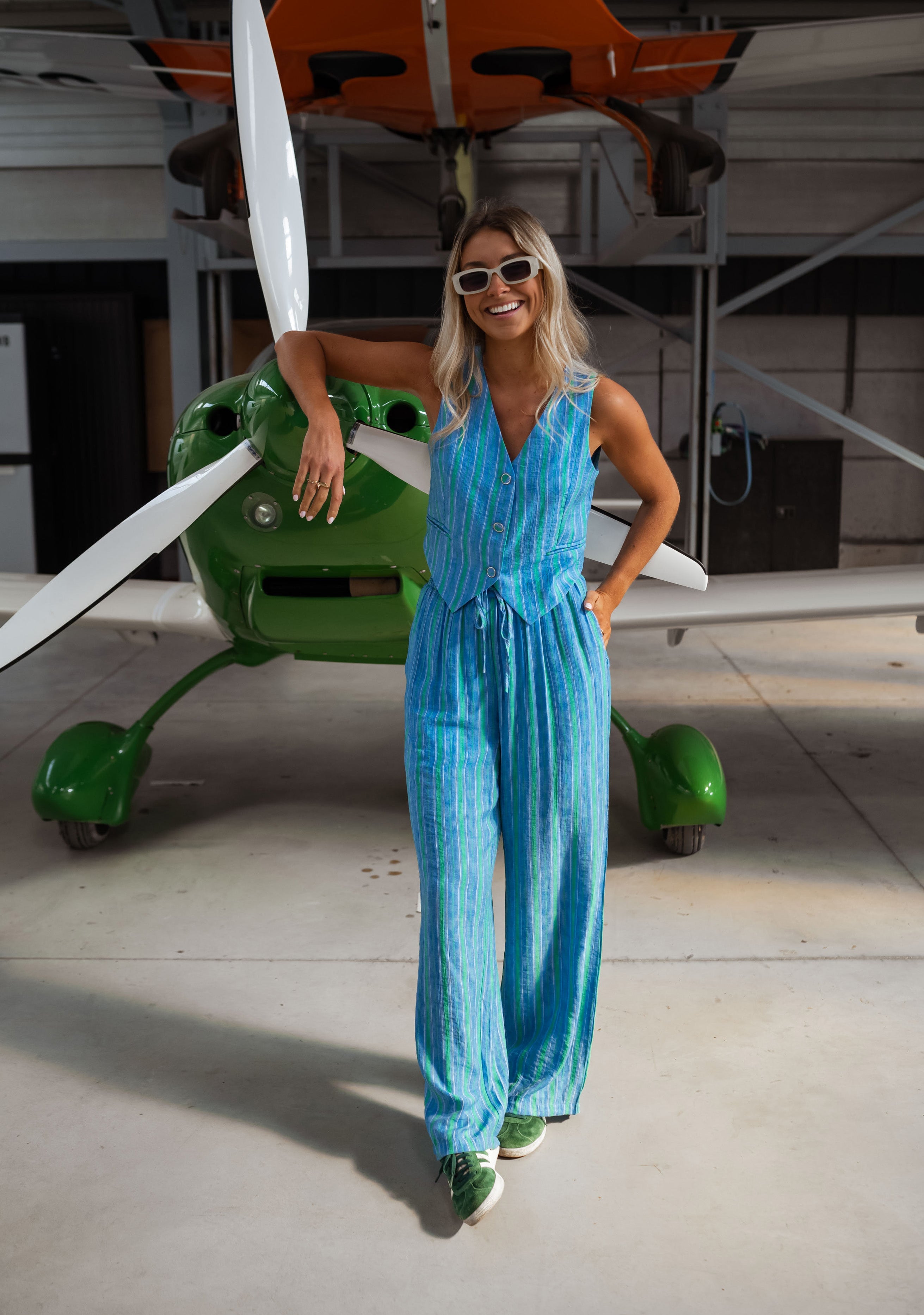 Haut Tako vert et bleu