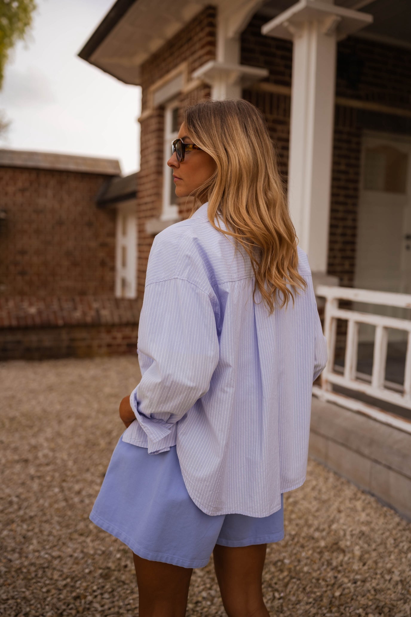 Chemise Kathou à rayures bleues