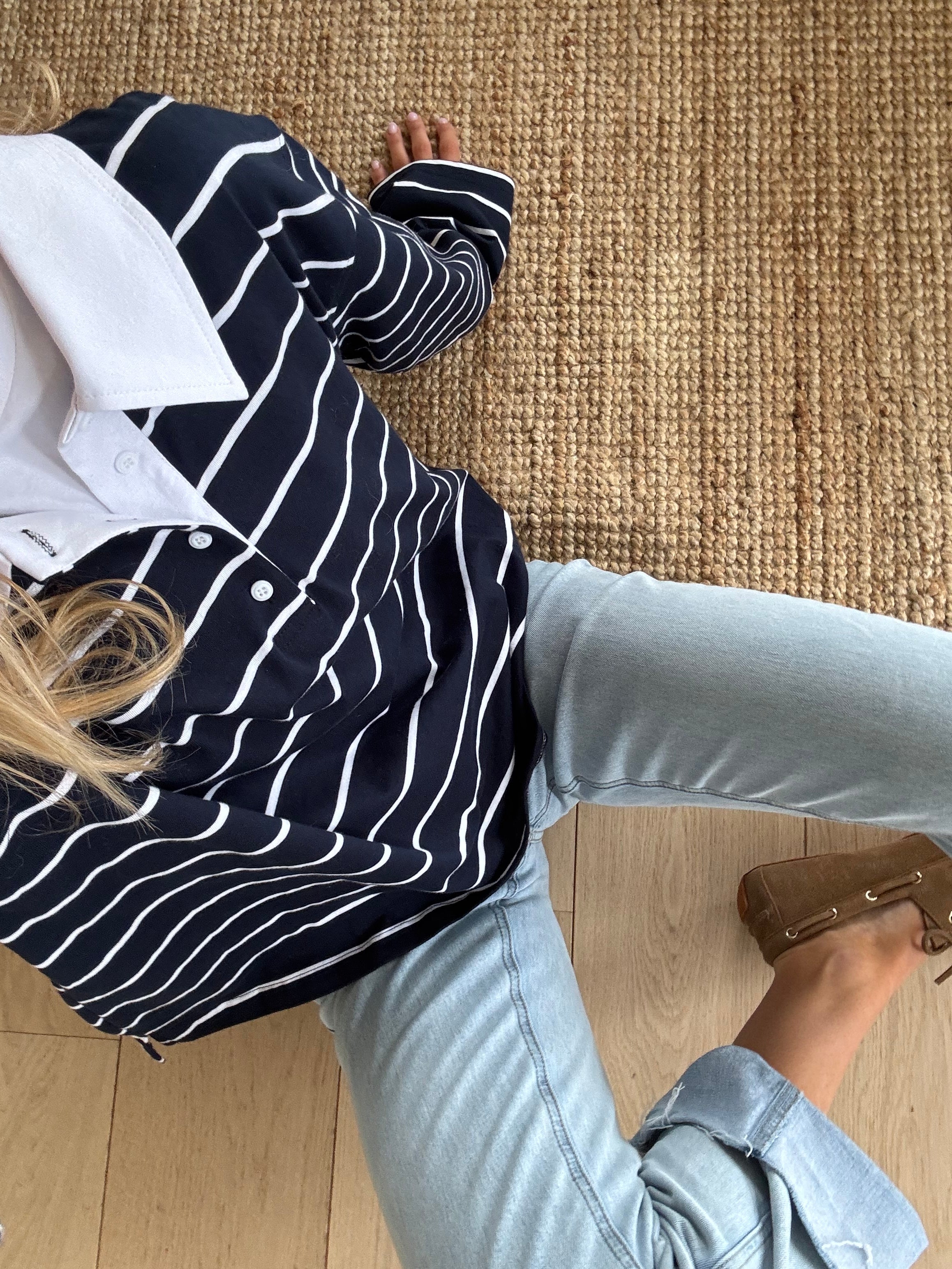 Polo Nicoli rayé bleu