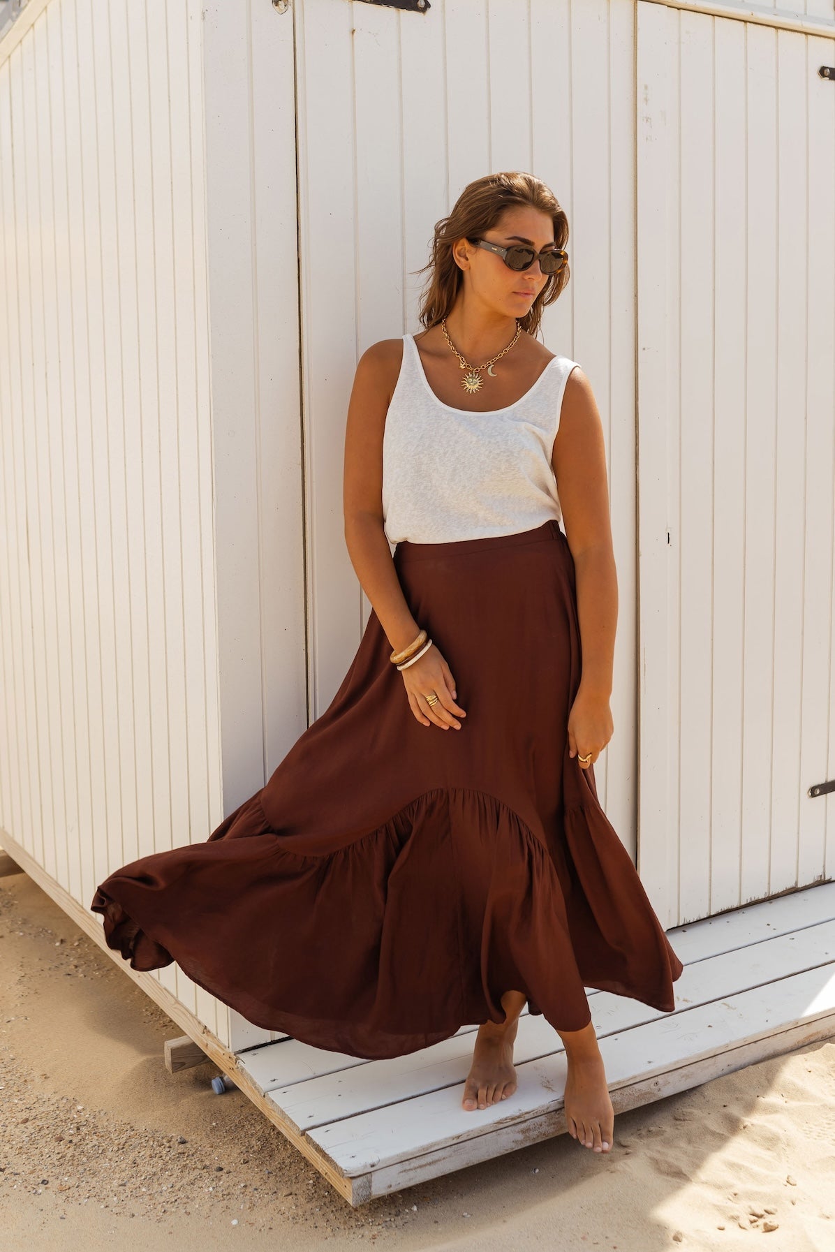 Jupe Manhattan marron