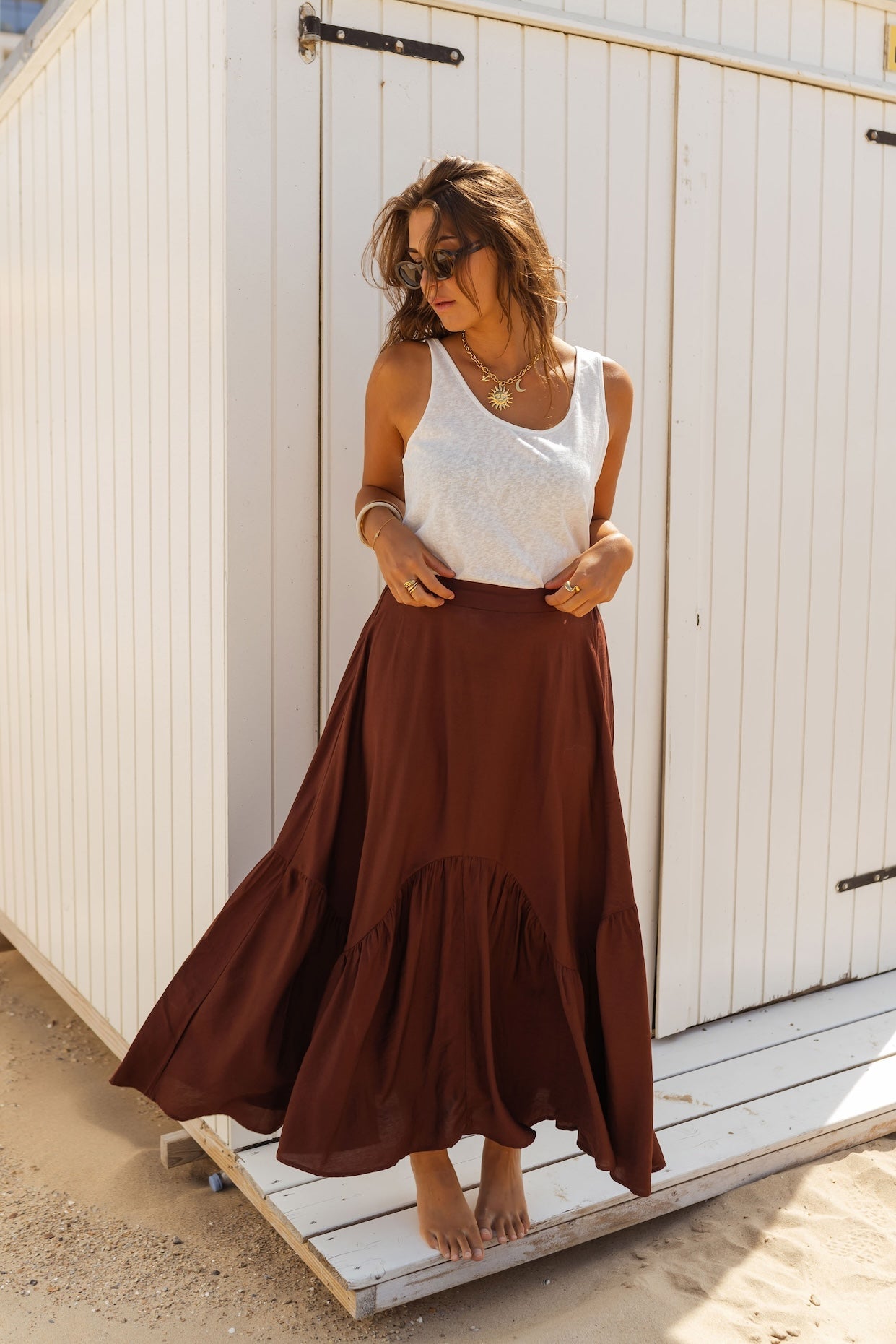 Jupe Manhattan marron