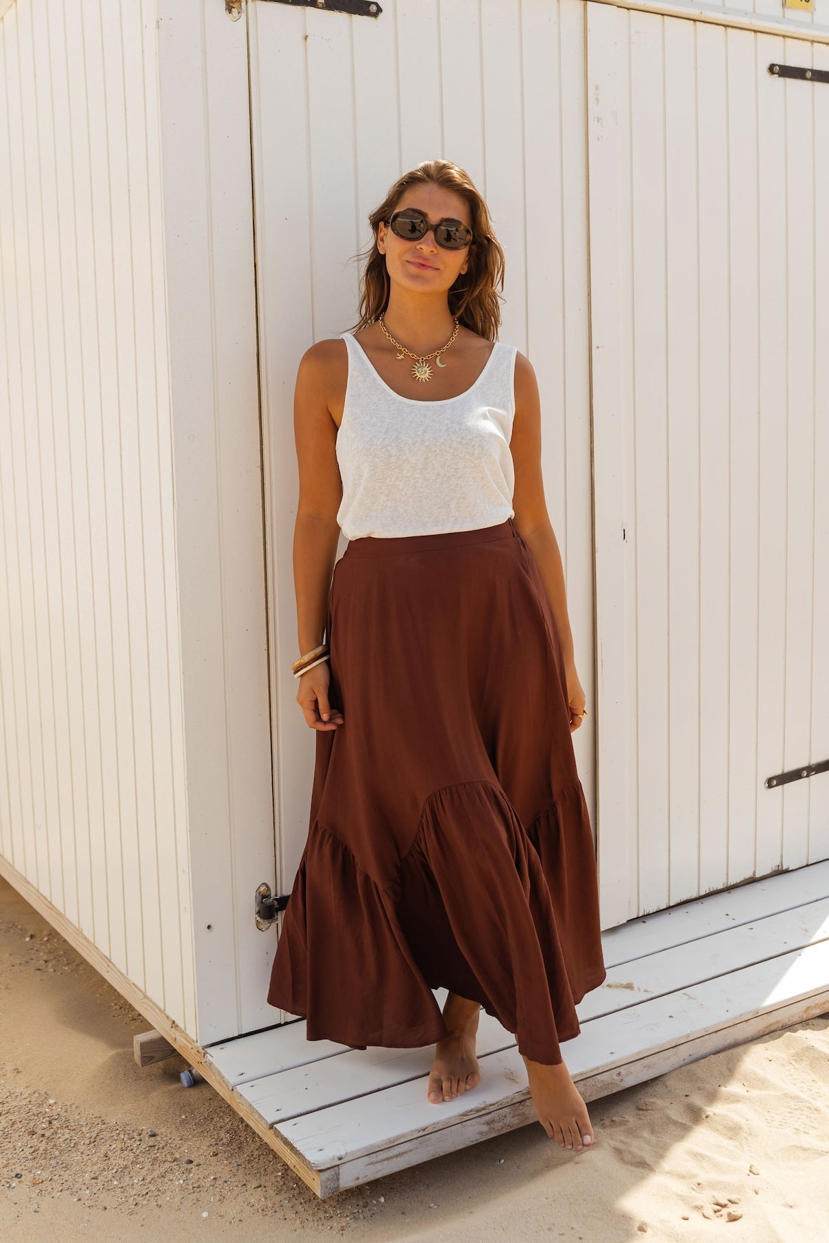 Jupe Manhattan marron