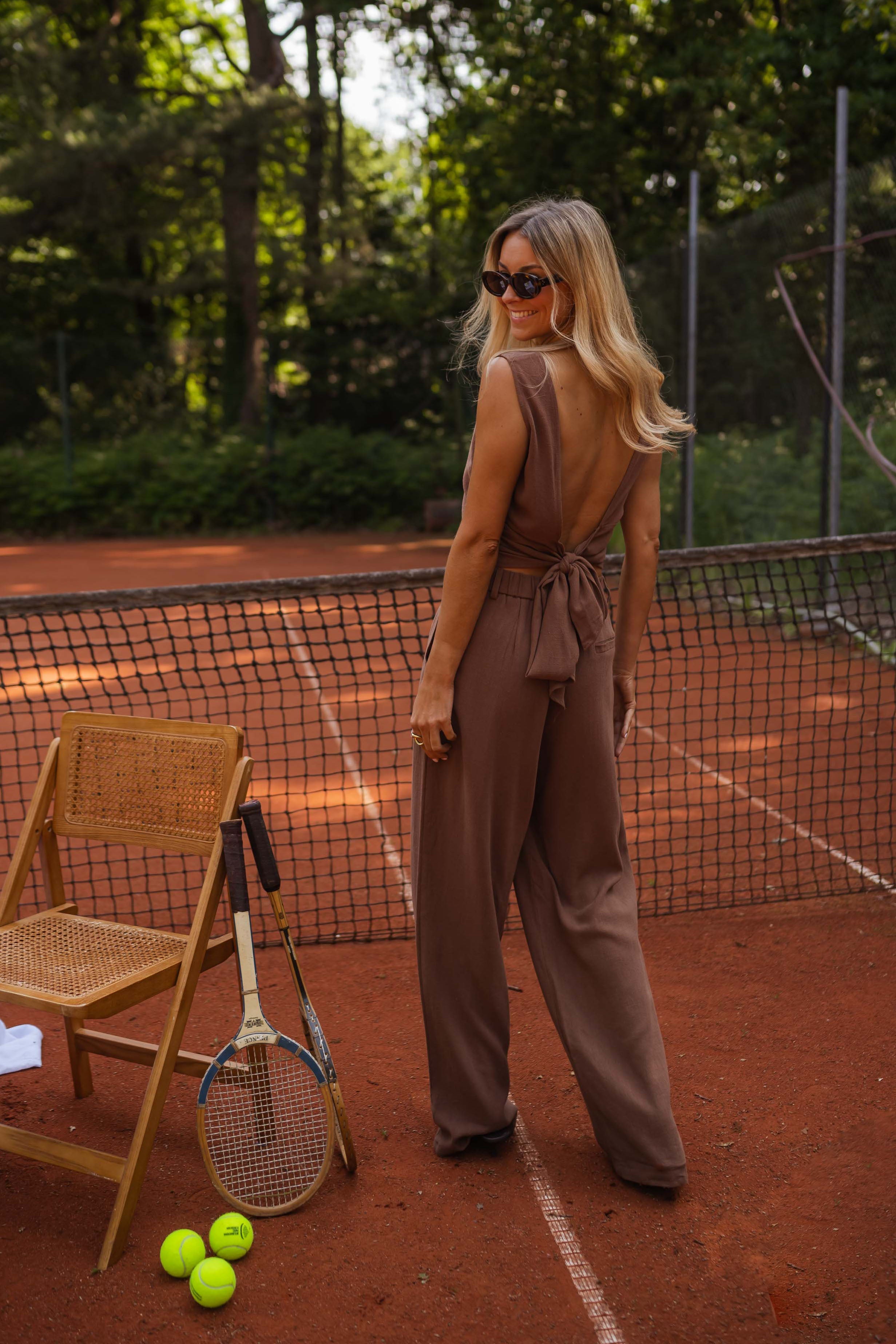 Pantalon en lin chocolat Ernest