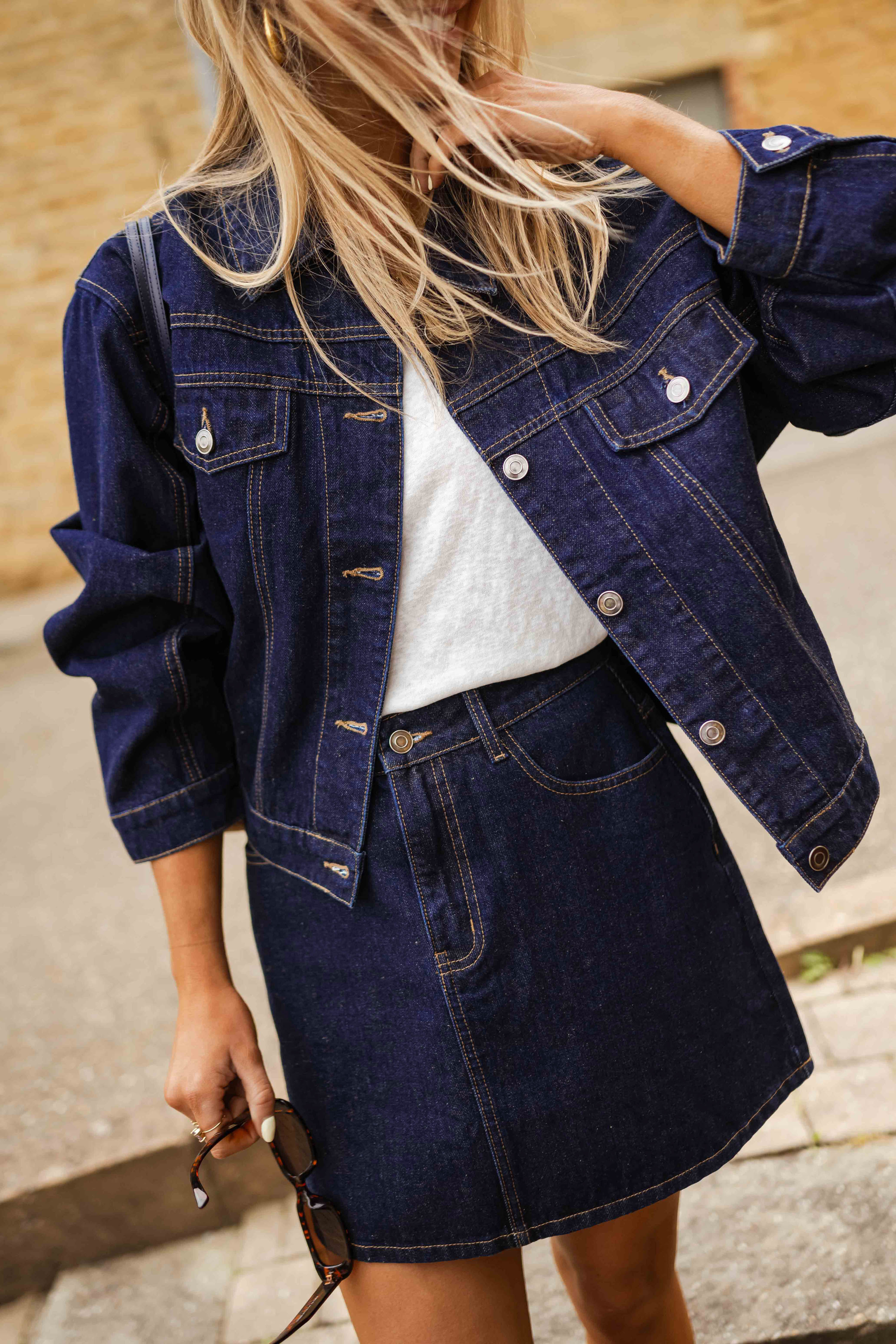 Veste Roma en jean bleu foncé