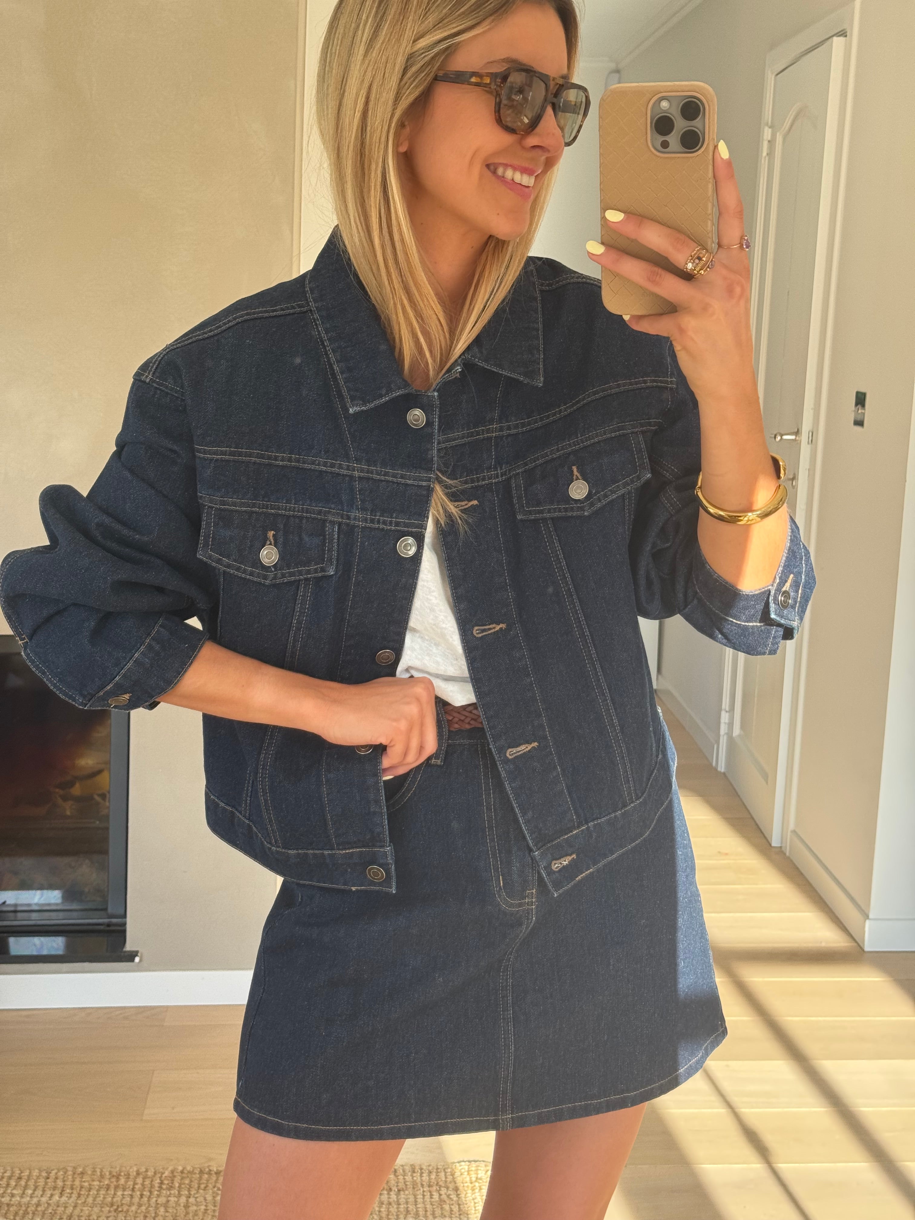 Veste Roma en jean bleu foncé