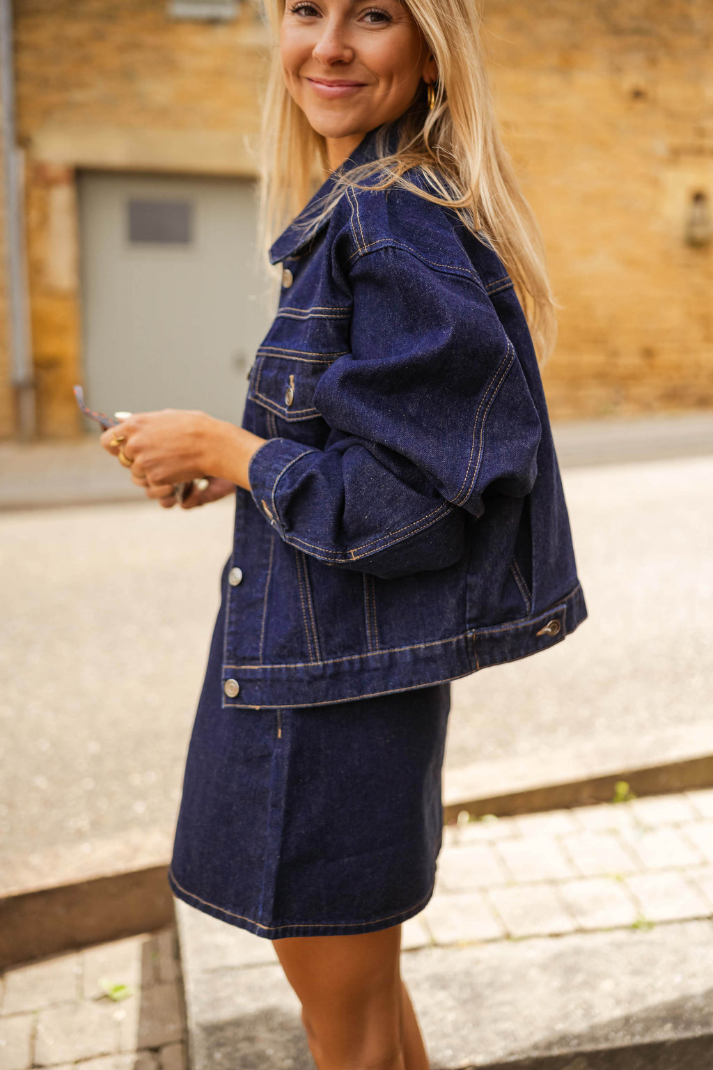 Veste Roma en jean bleu foncé