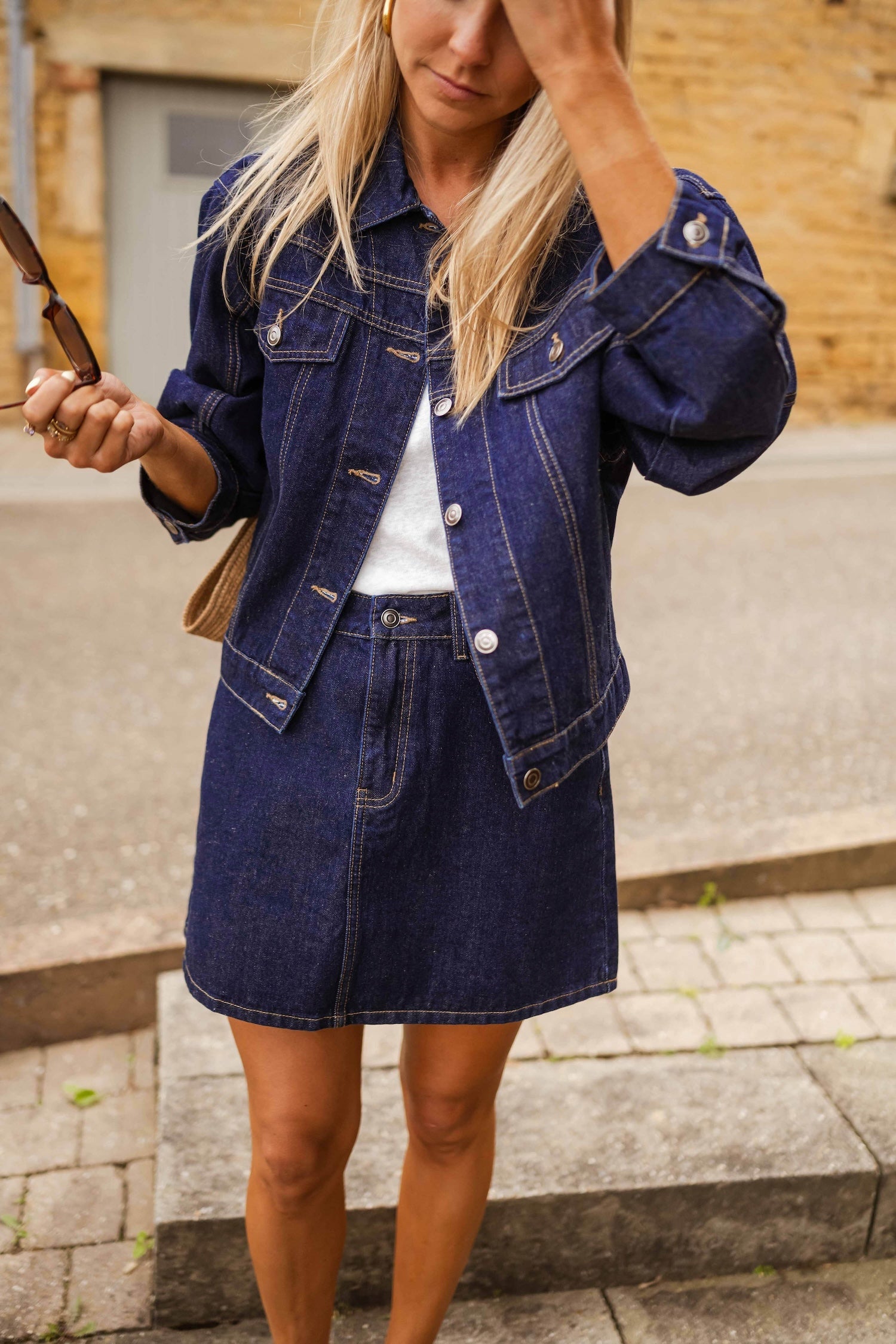 Jupe Tara en jean bleu foncé