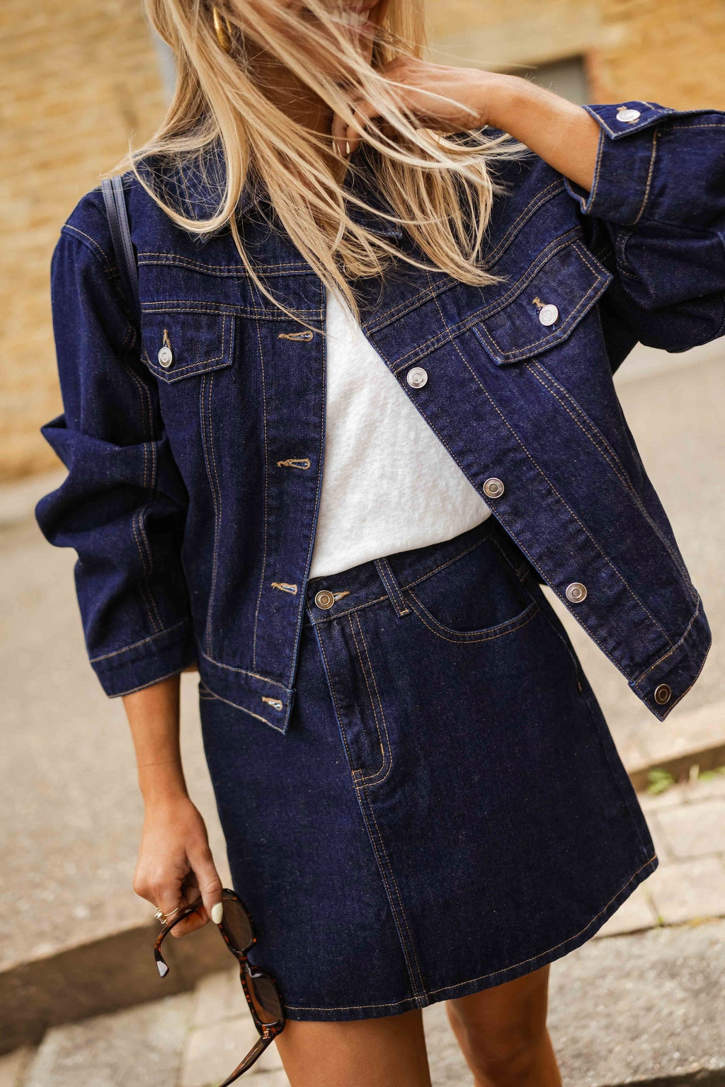 Jupe Tara en jean bleu foncé