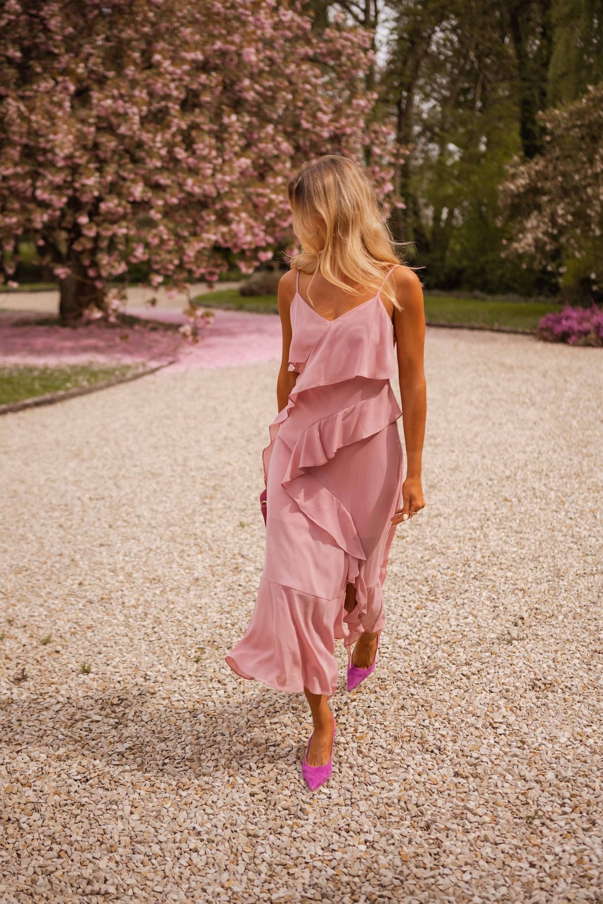 Robe Romane rose poudré