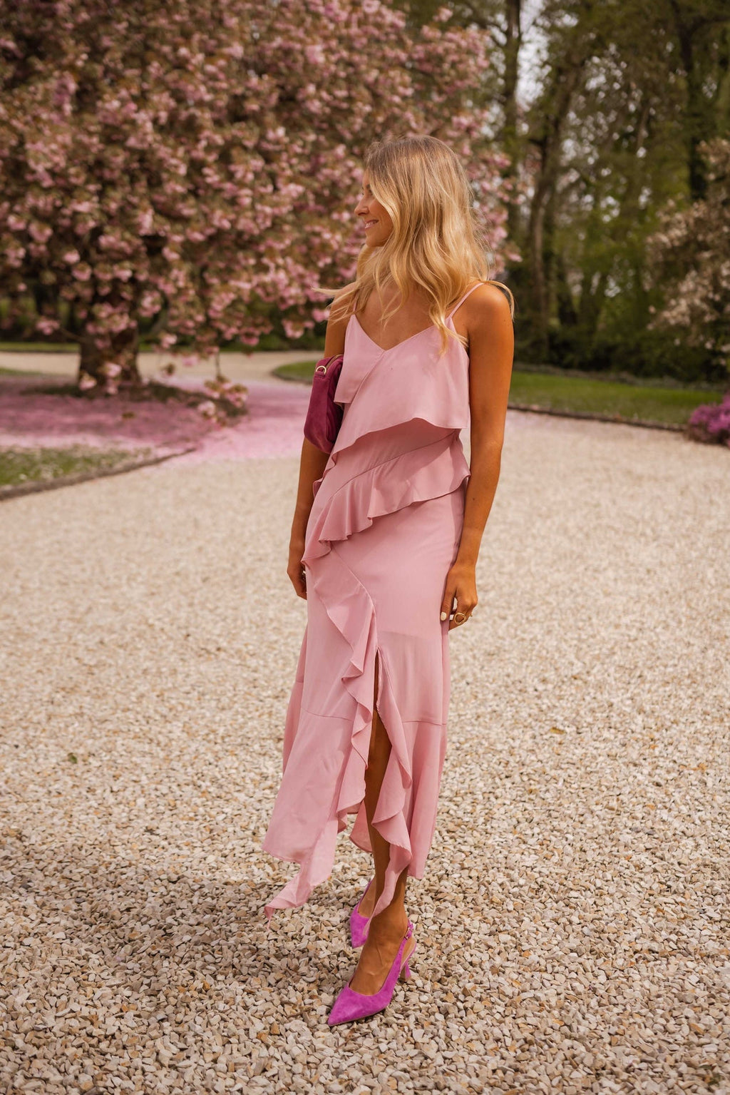 Robe Romane rose poudré