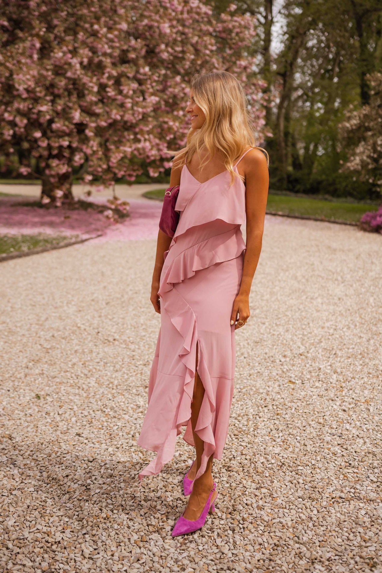 Robe Romane rose poudré