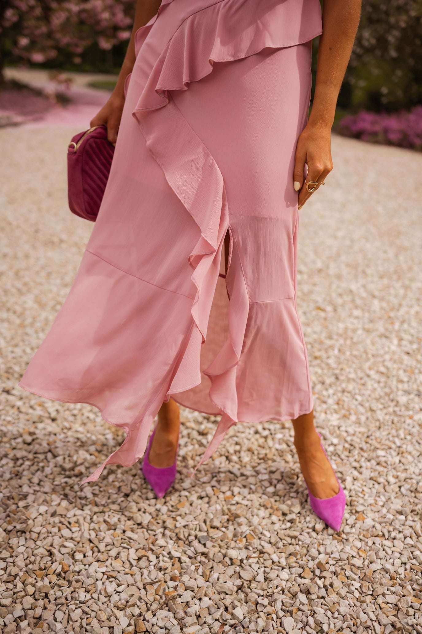 Robe Romane rose poudré