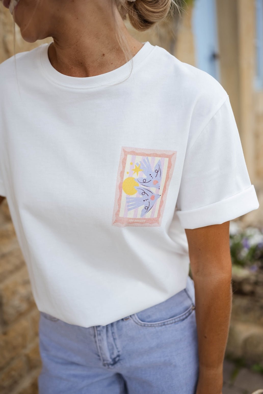 T-shirt Oiseau écru