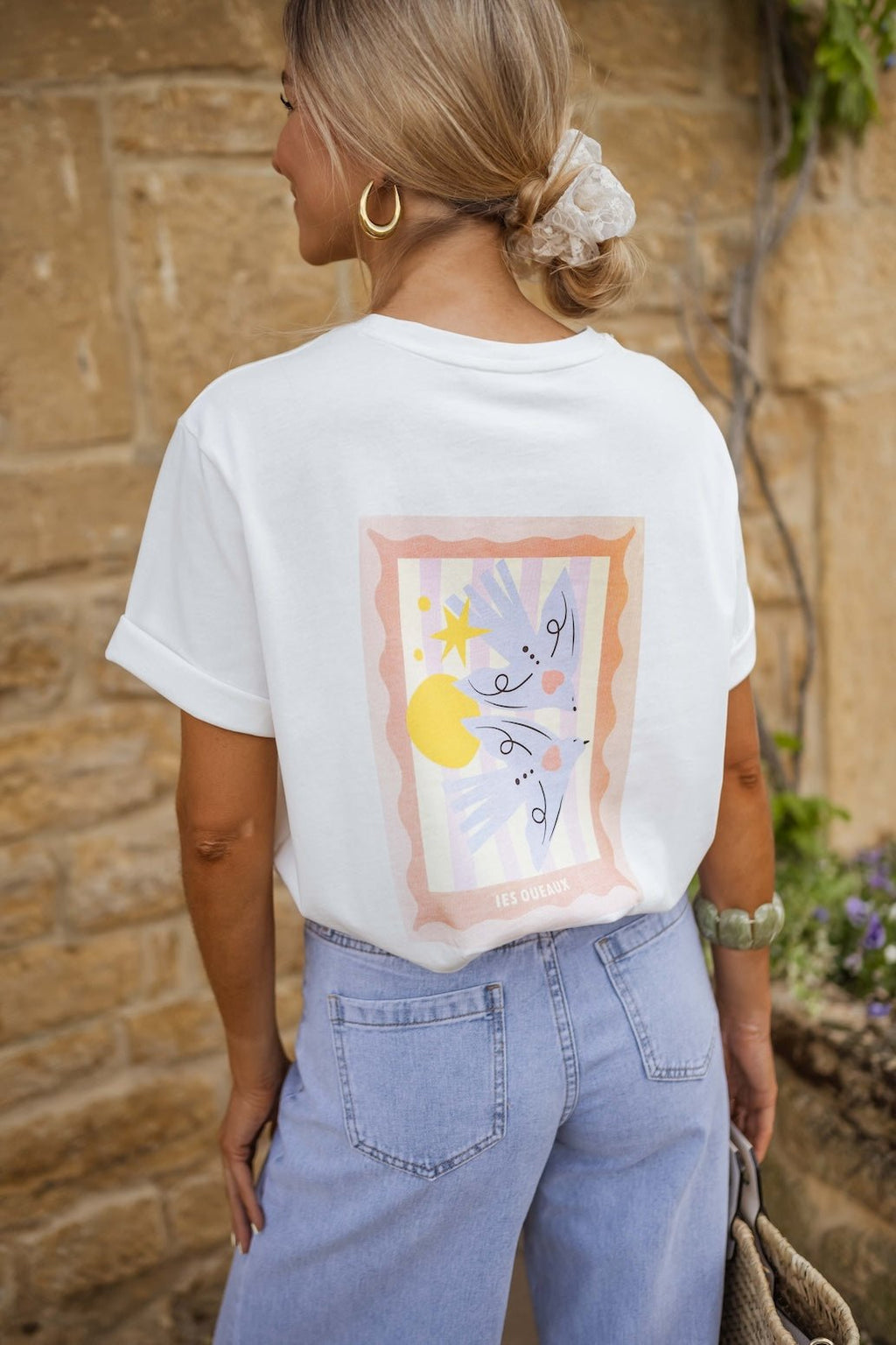 T-shirt Oiseau écru