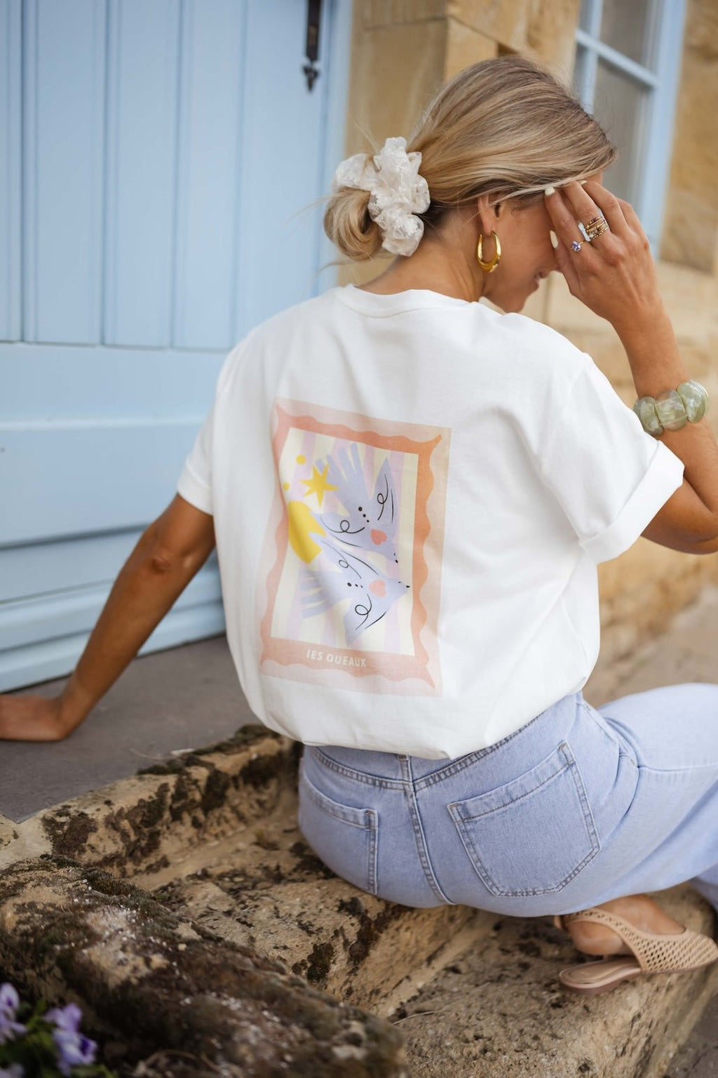 T-shirt Oiseau écru
