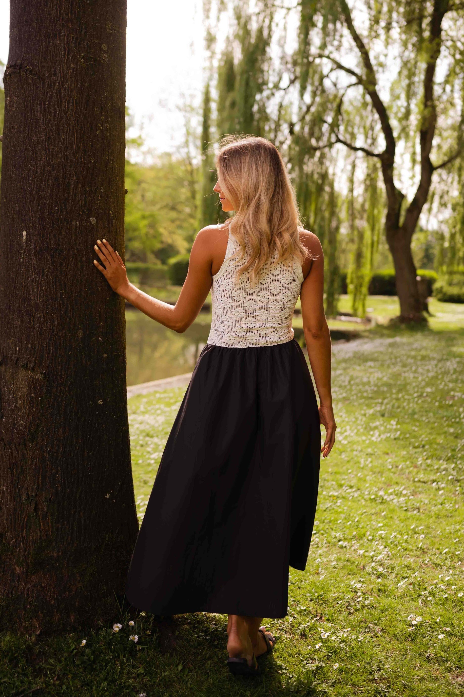 Robe Deborah écrue et noire