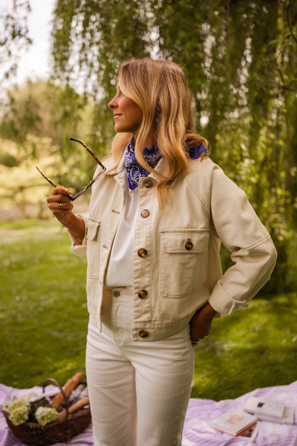 Veste en jean écru Emilie