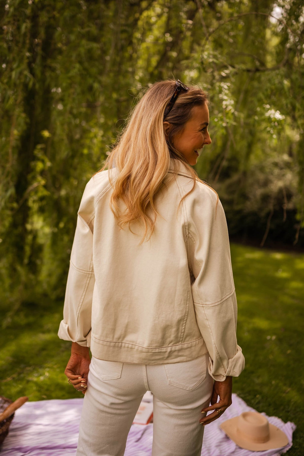 Veste en jean écru Emilie