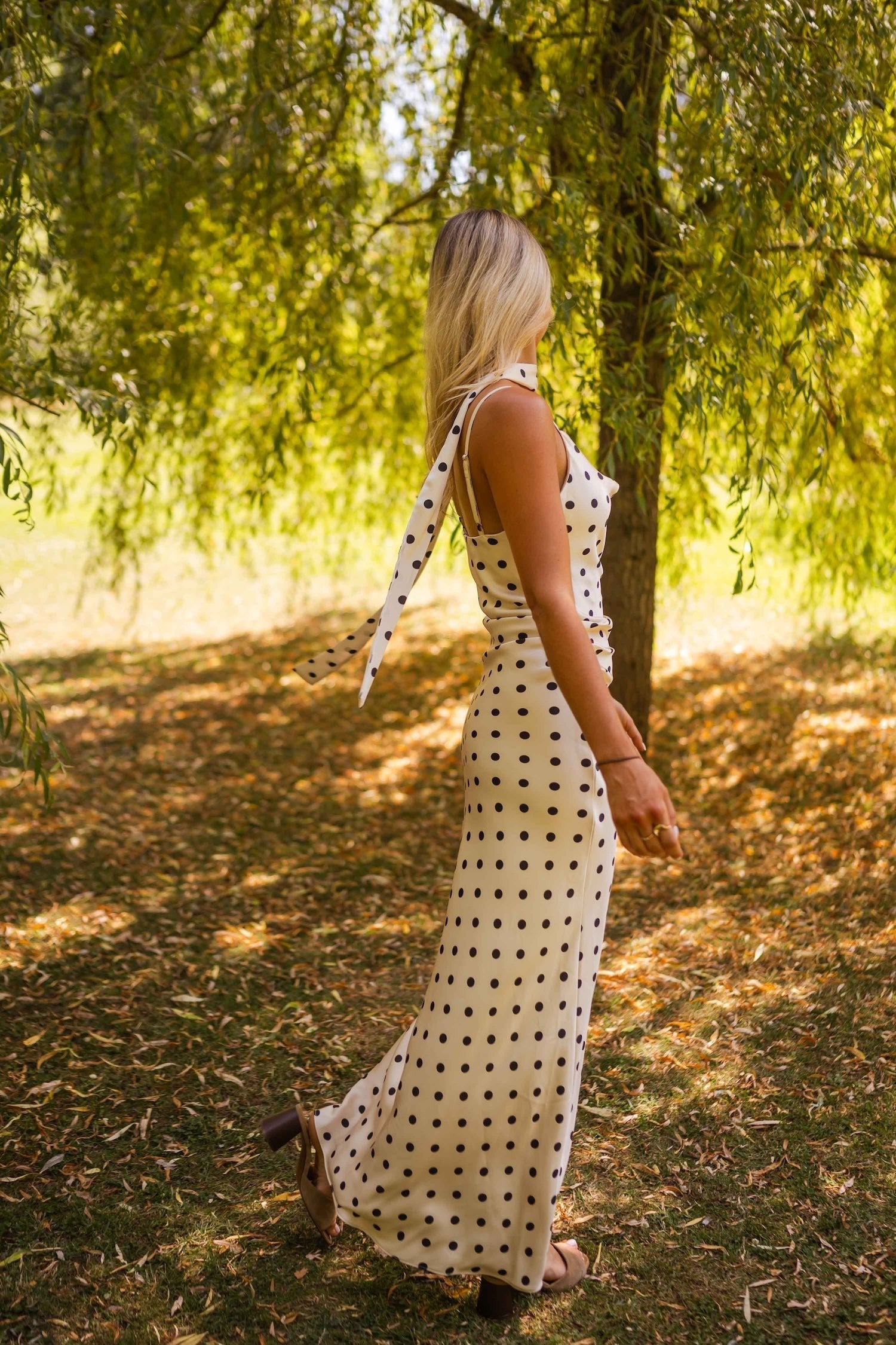 Robe Albane à pois écrus