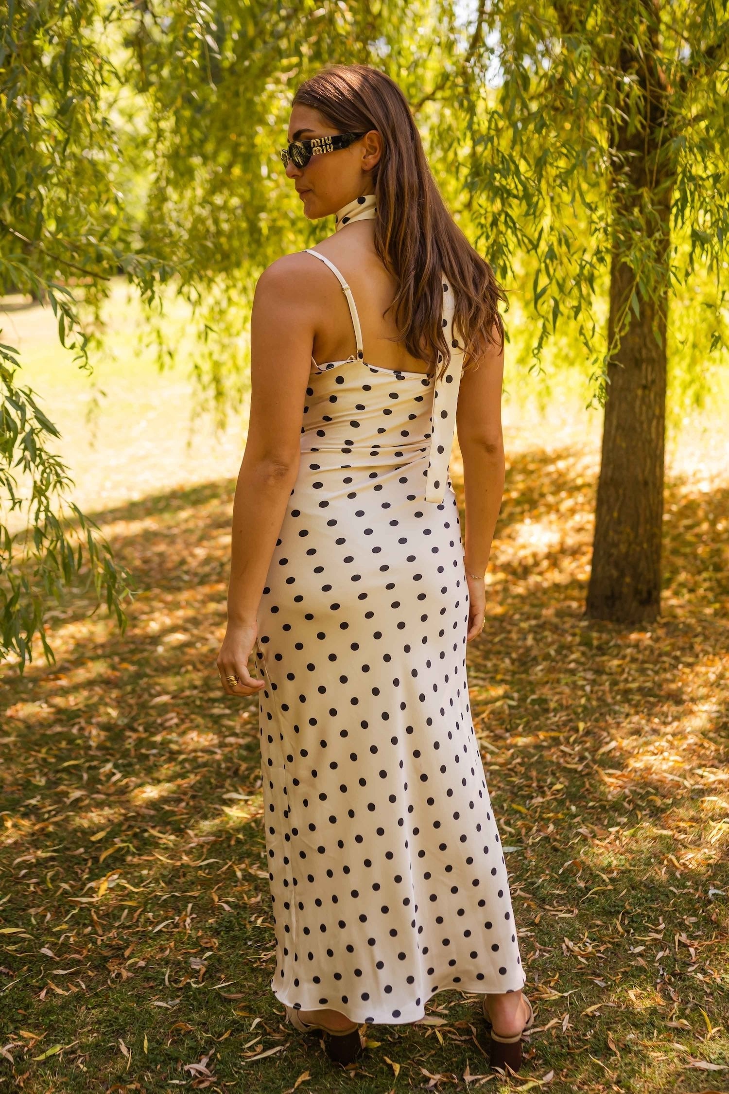 Robe Albane à pois écrus
