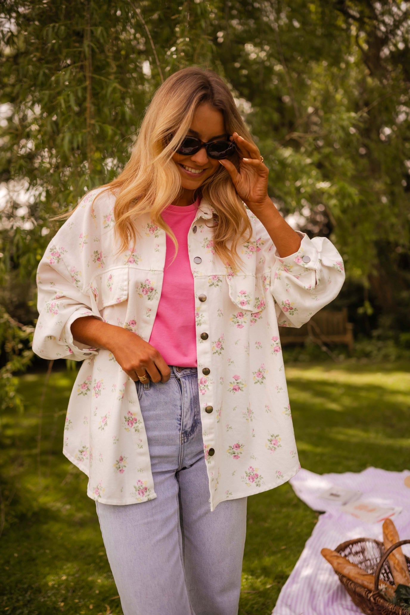 Veste Romy écrue fleurie