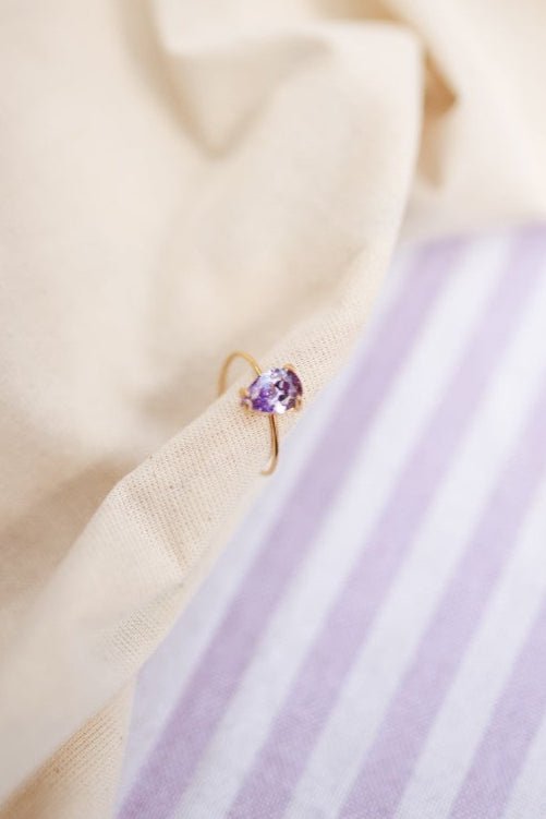 Bague Rokia en or et mauve