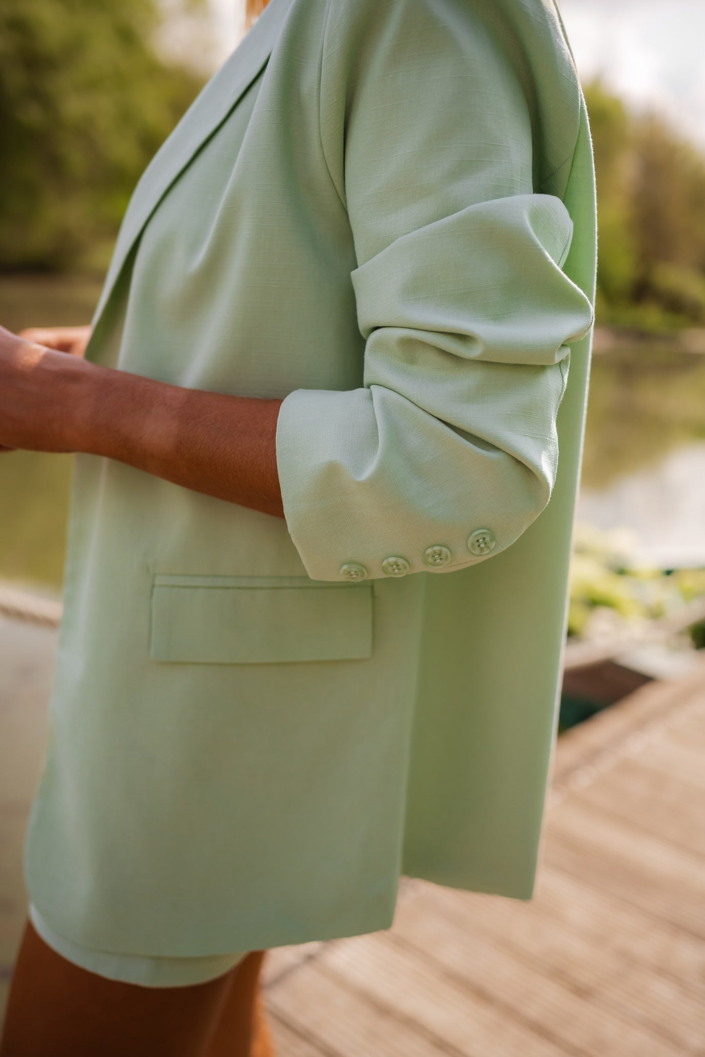Blazer en jean vert