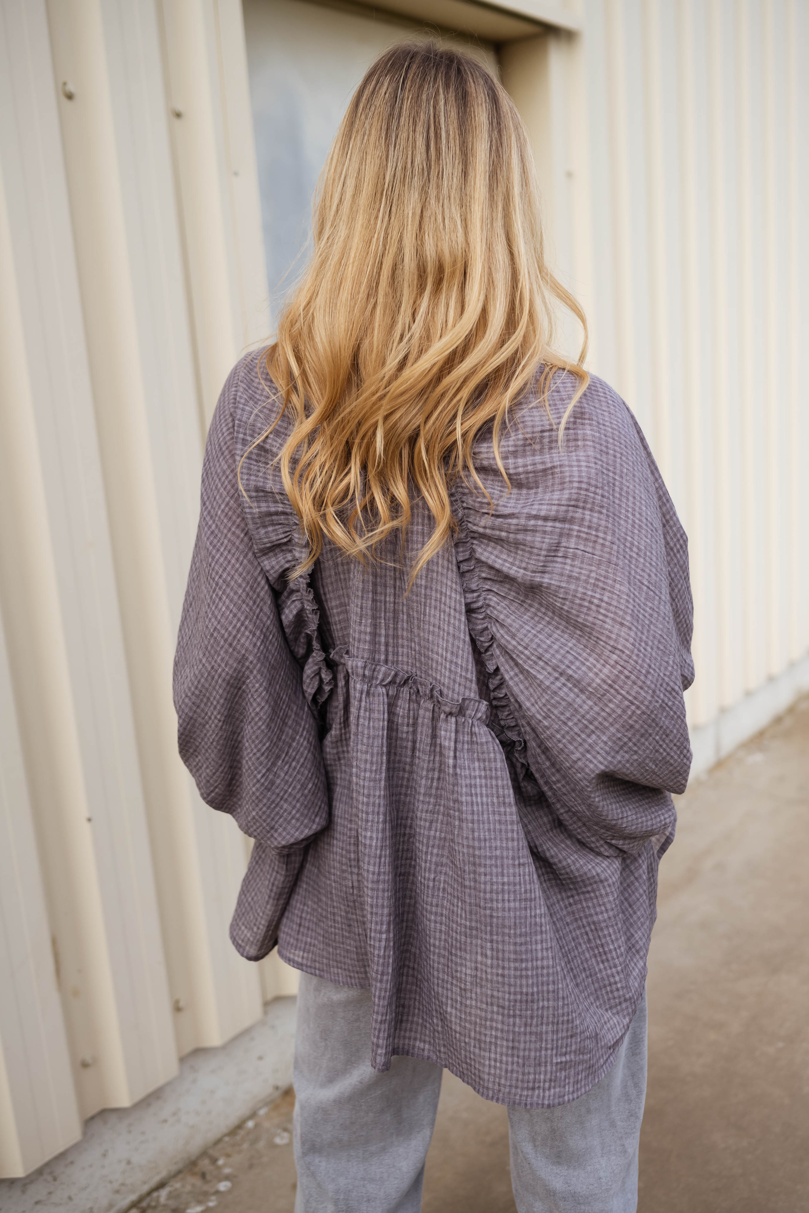 Chemise Sofia à carreaux gris