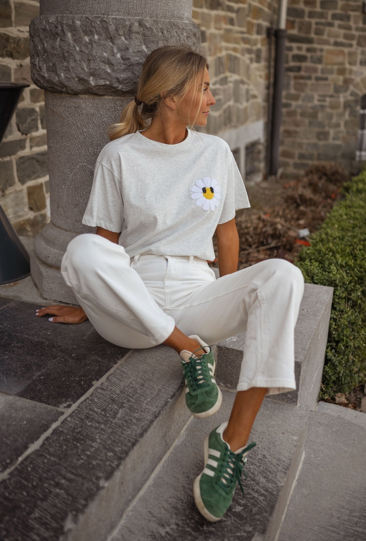 T-shirt Marguerite grise