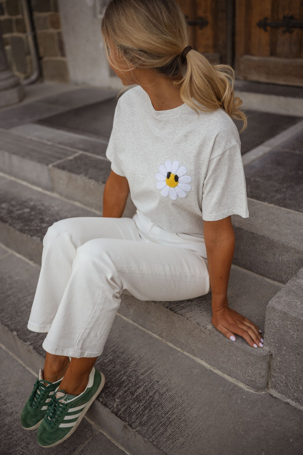 T-shirt Marguerite grise