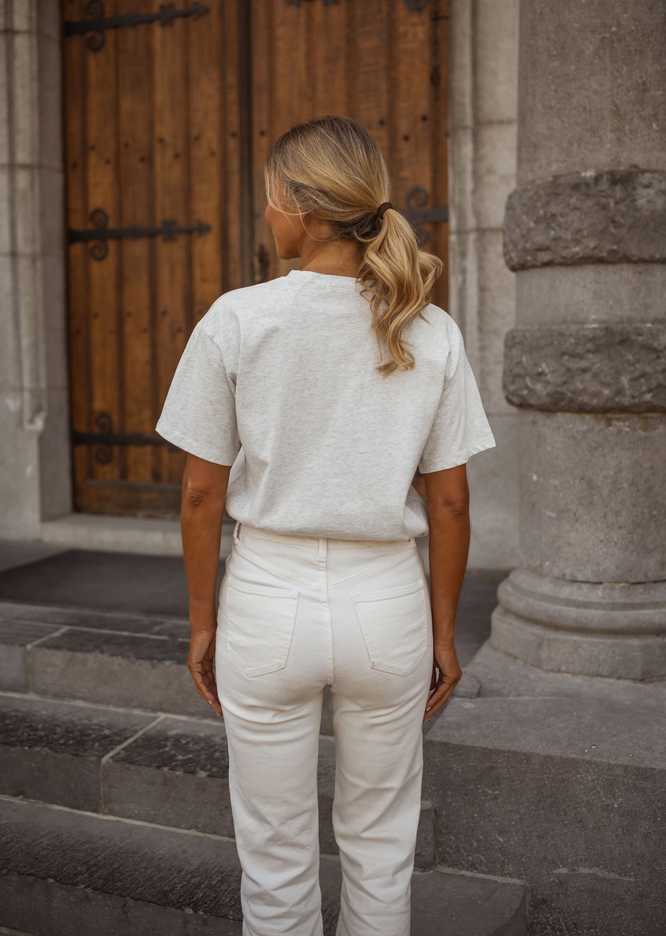 T-shirt Marguerite grise