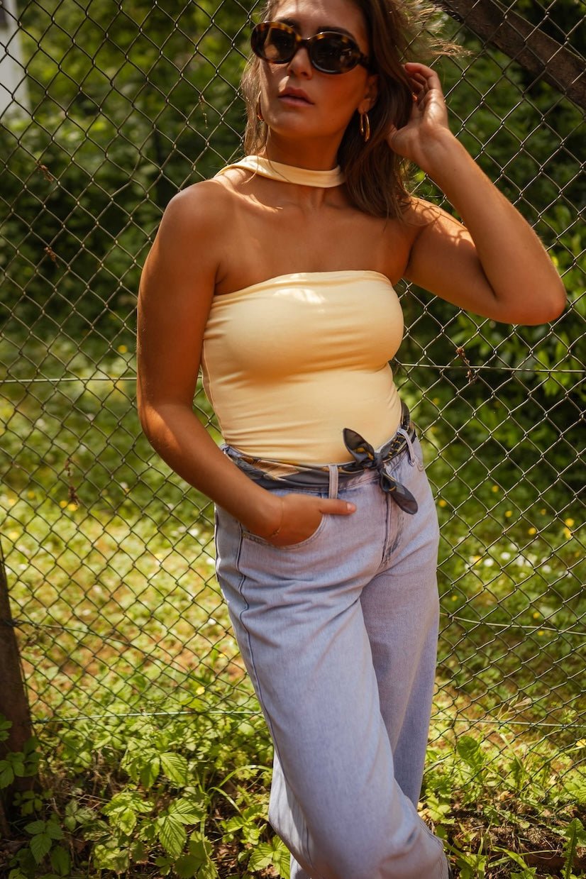 Écharpe Maza orange et bleue