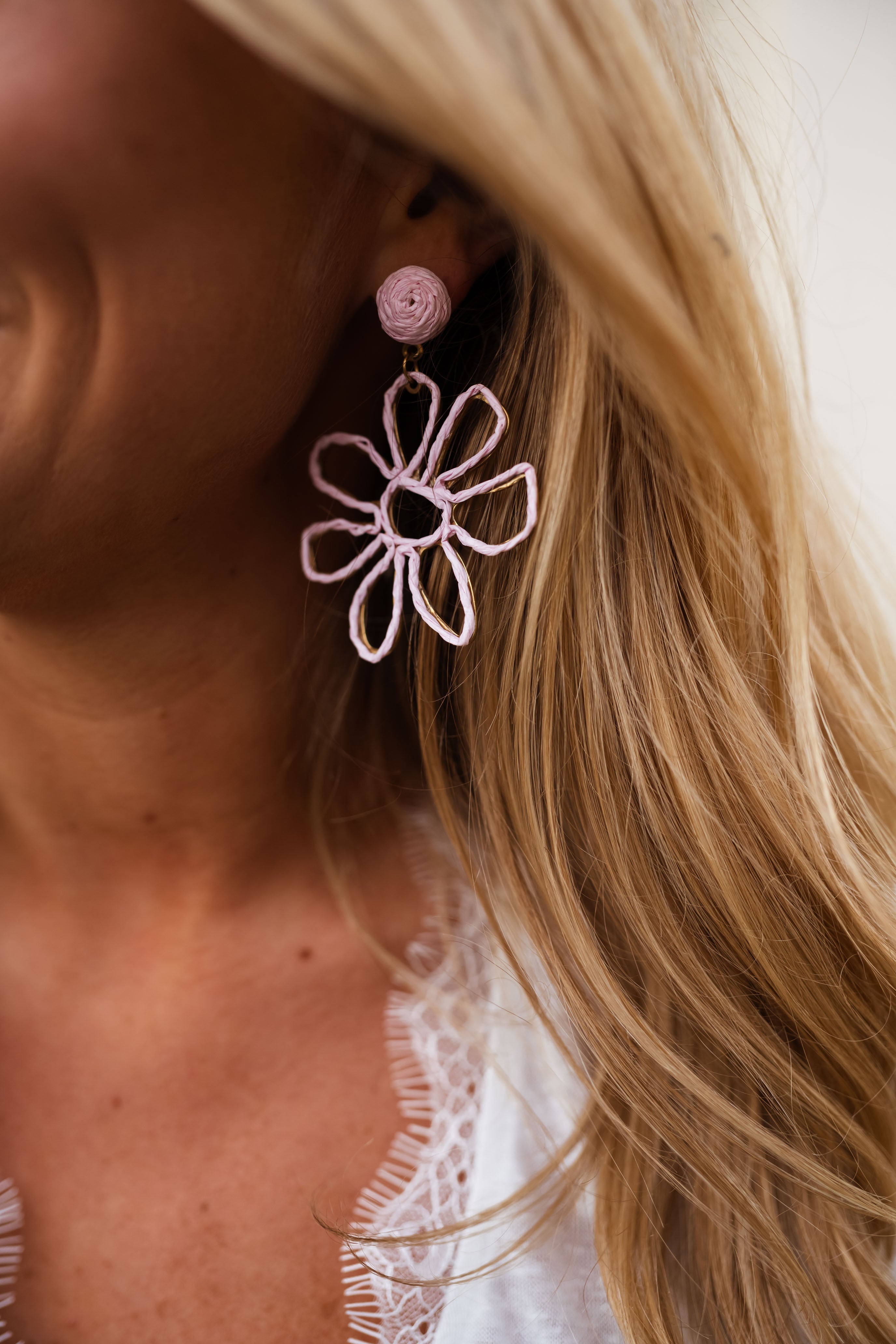 Boucles d'oreilles Anik roses