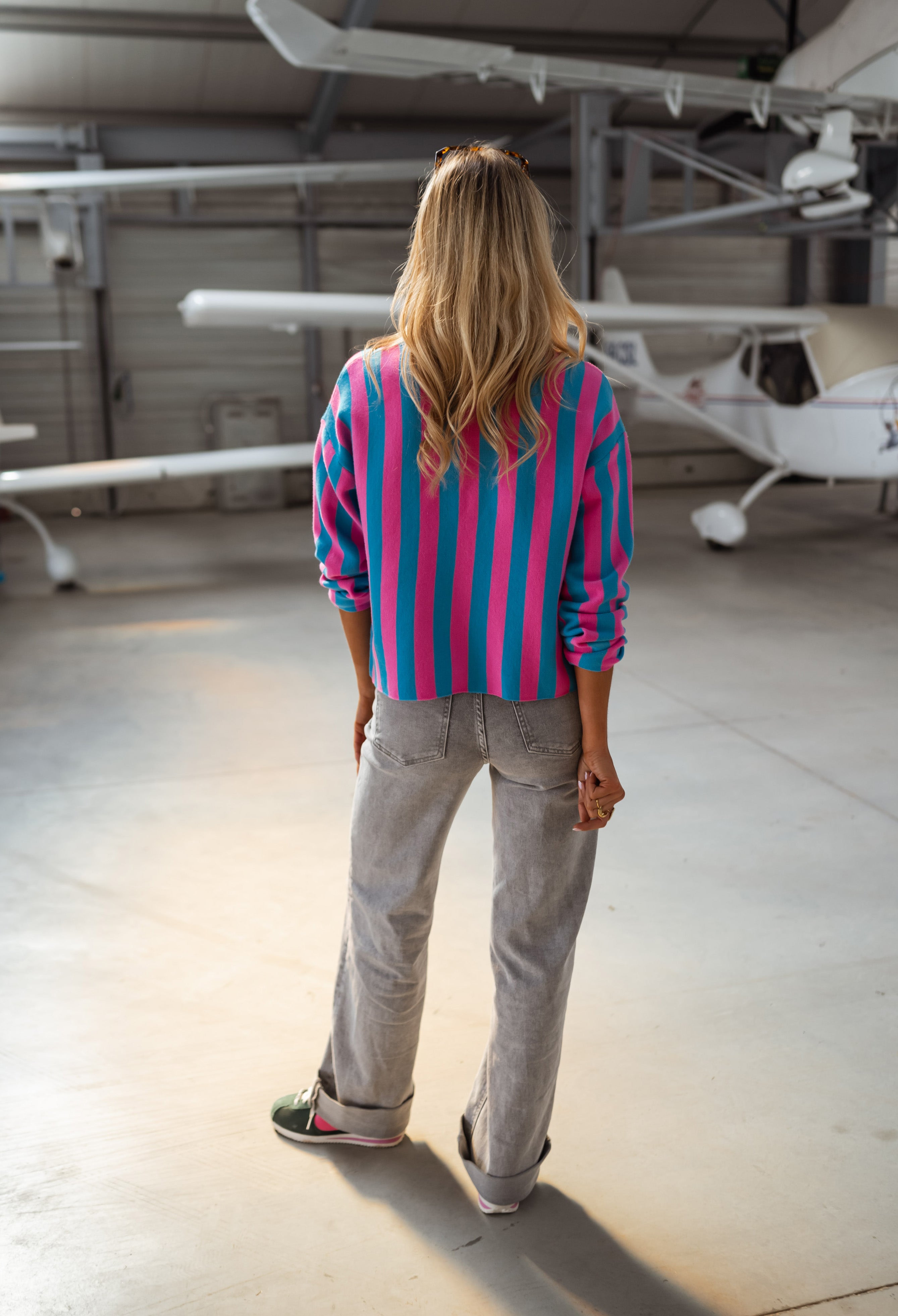 Pull Danae rose et bleu