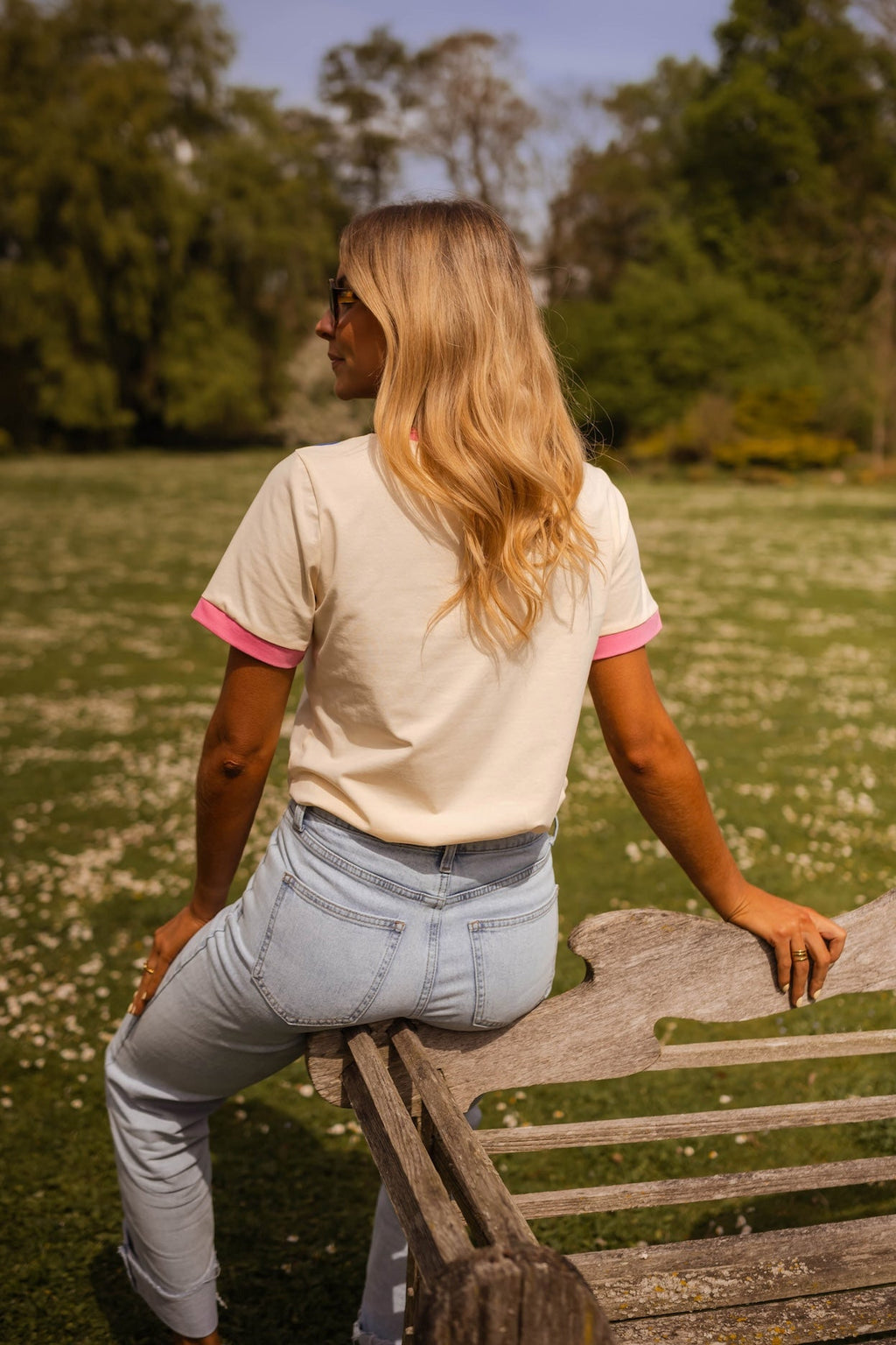 T-shirt Nicki rose et bleu