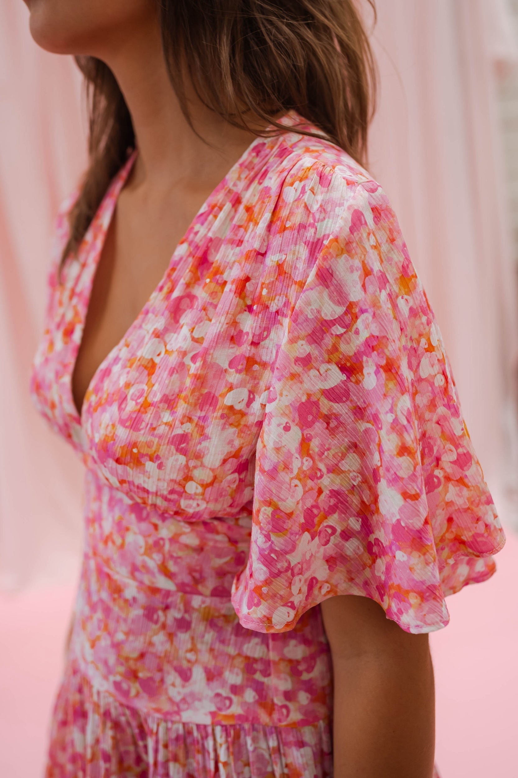 Robe Doly à fleurs roses