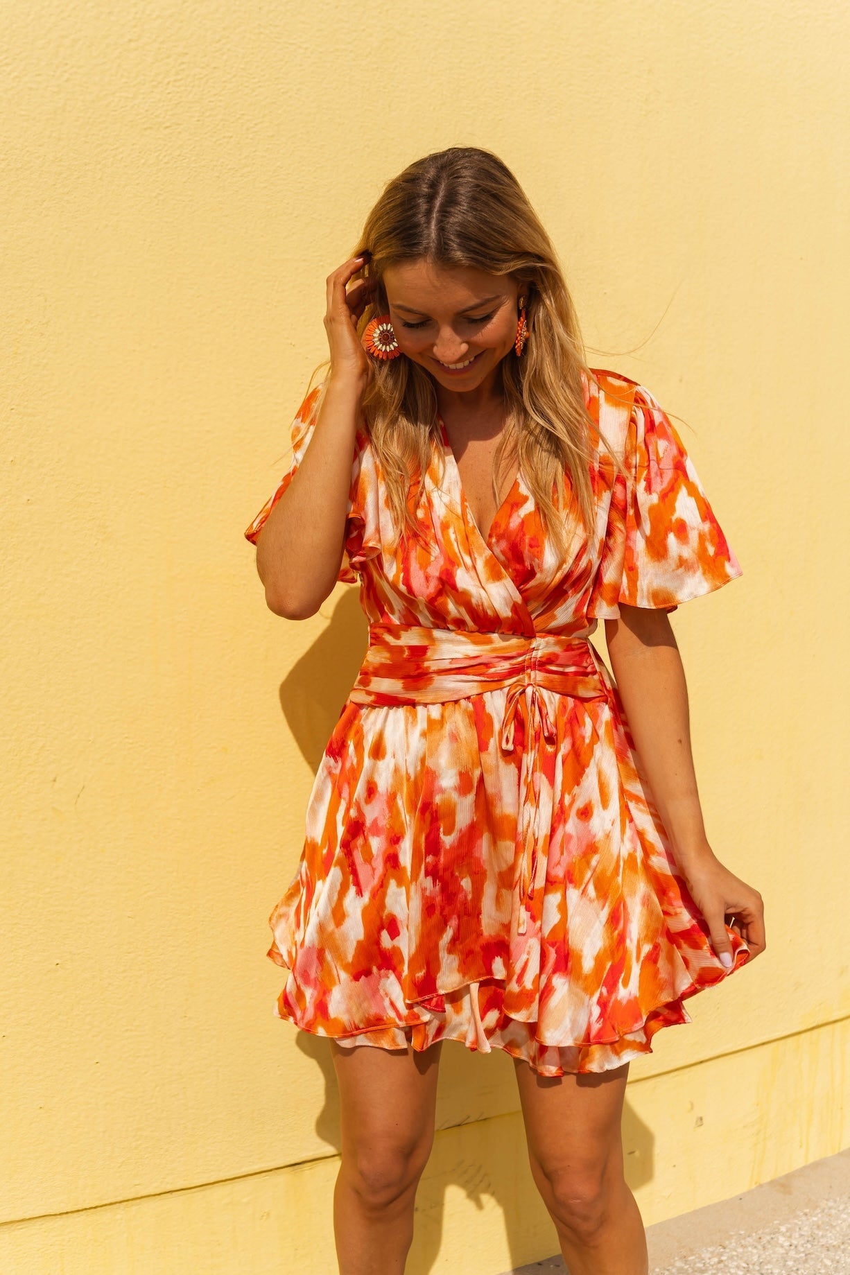 Robe Ophélie rose et orange