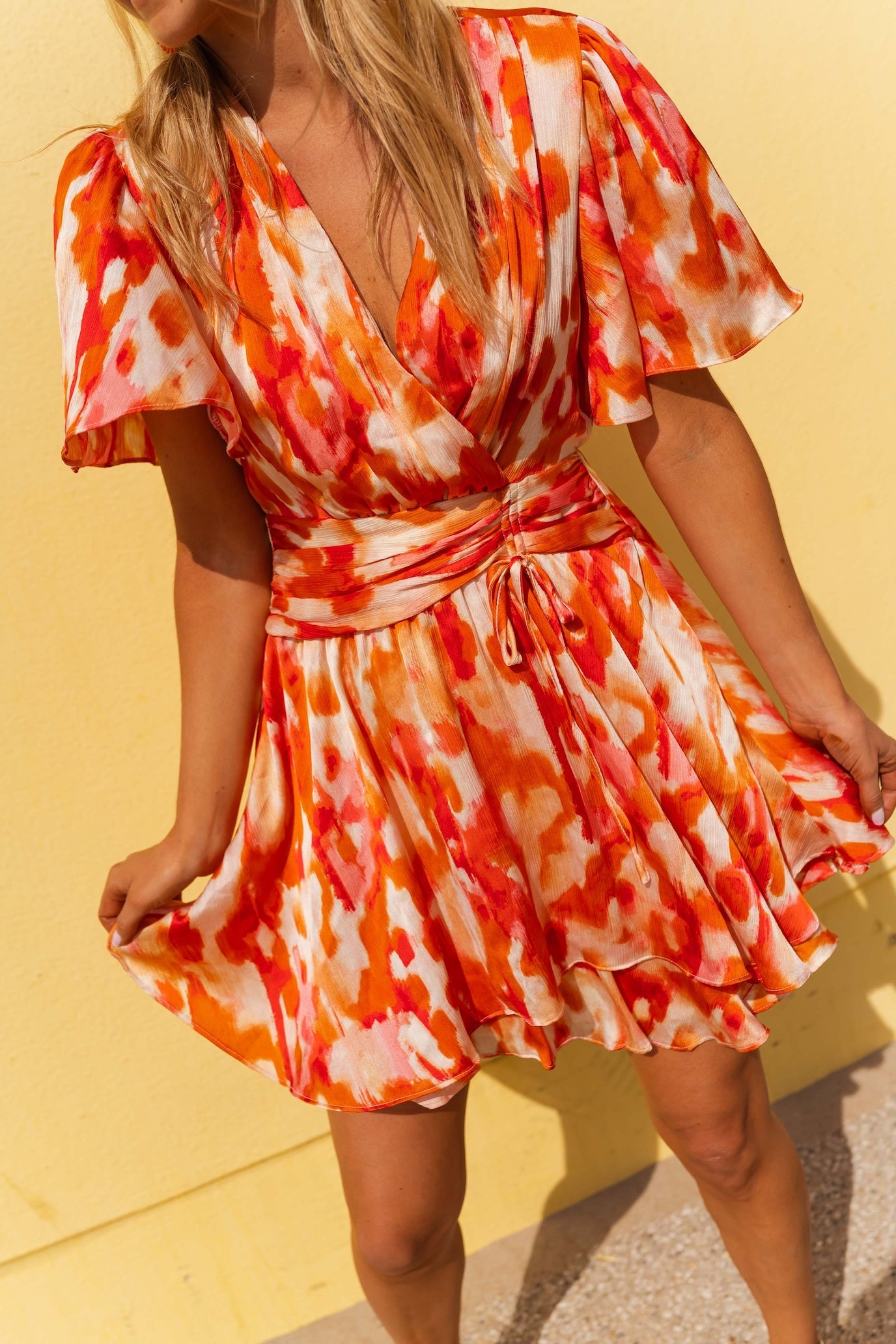 Robe Ophélie rose et orange