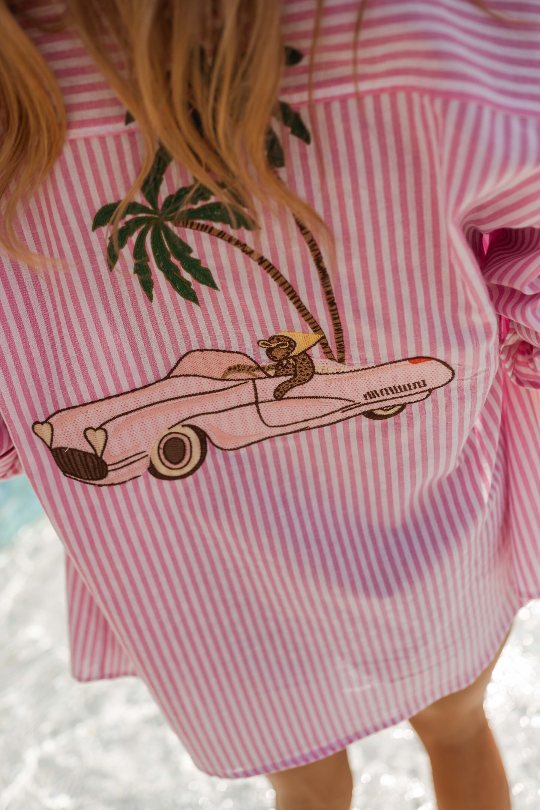 Chemise Umay à rayures roses