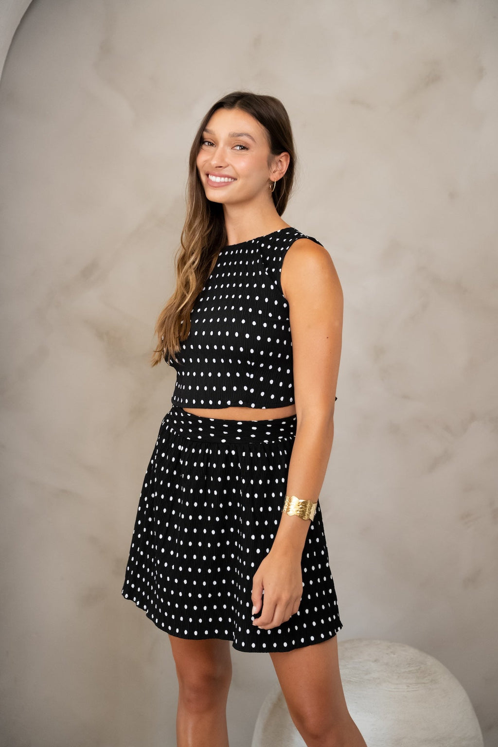 Jupe Lena à pois noirs
